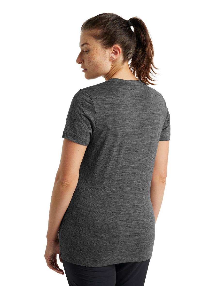 Gritstone Heather Icebreaker Merino Tech Lite II Short Sleeve Women's T Shirts | AU 1579VRWD